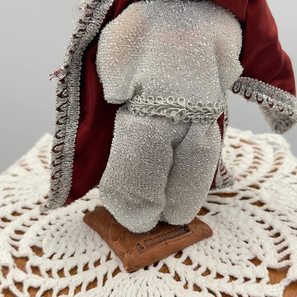 G. Devouassoux Santon‎ de Provence King Balthazar Magi Red Velvet Silver 7.5in